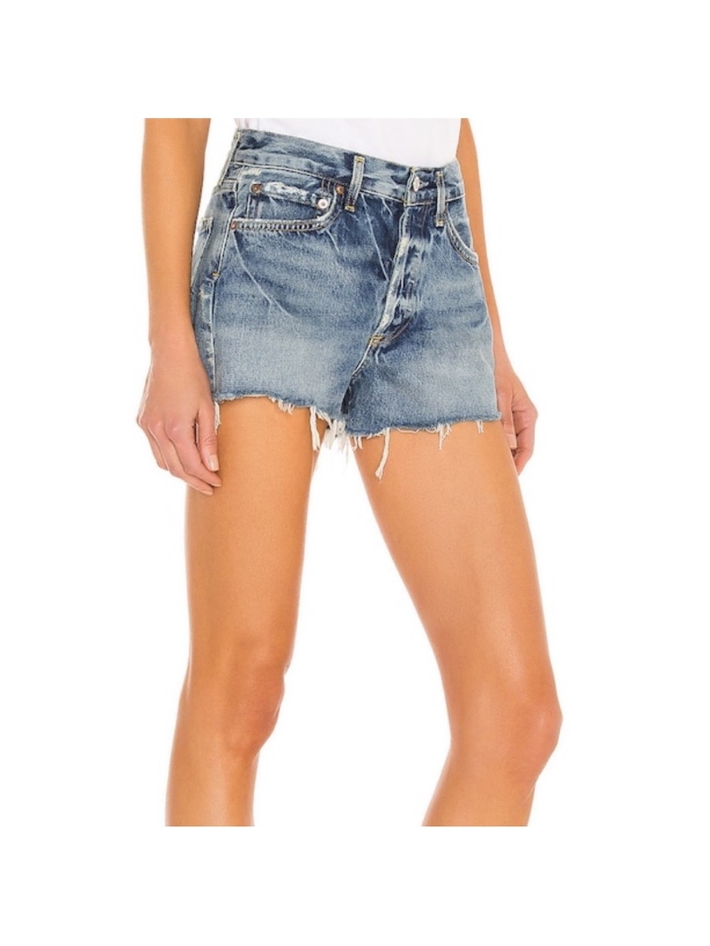 Agolde Parker Denim Jean Short in Swap Meet Dark Wash 28